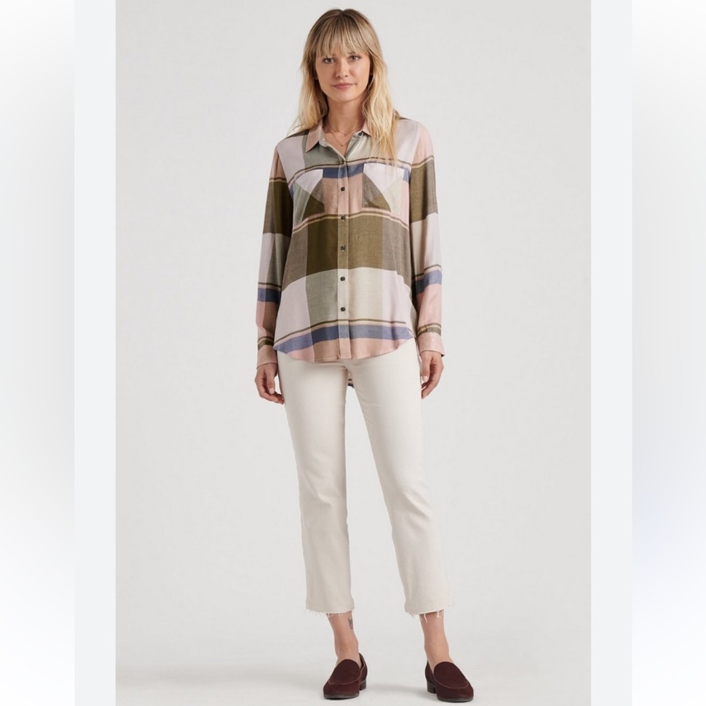 Lucky Brand 🍀 Penelope Classic Button Front Checker Shirt - Size L